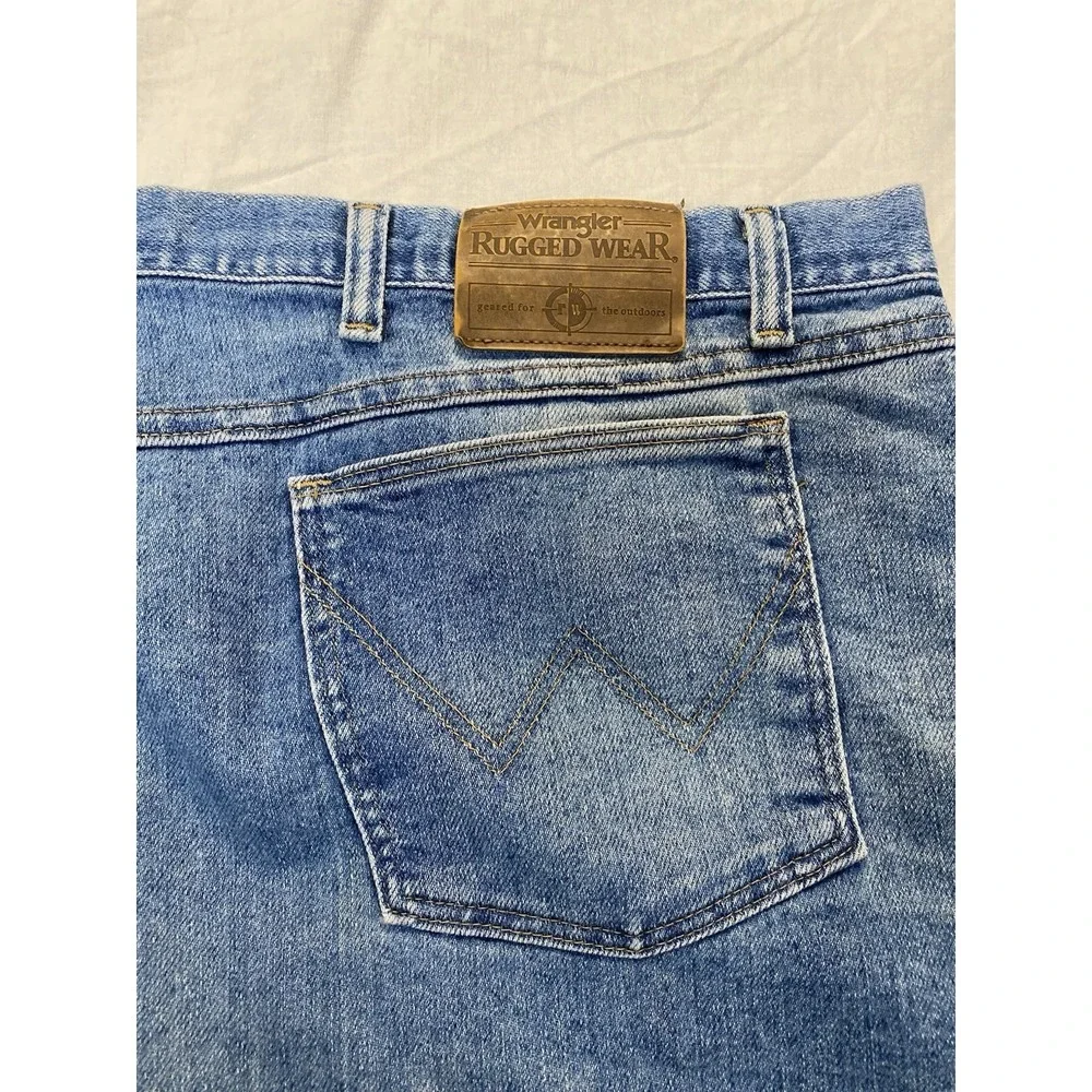 Wrangler Rugged Wear Jeans Mens 50x28 Blue Straight Leg Workwear Denim Big &Tall
